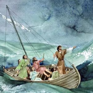 With Jesus the little boat reaches the shore