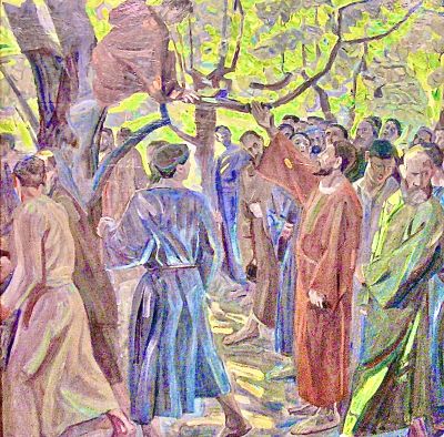 Descending from the sycamore