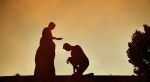 Franciscan Forgiveness: measure forward, standing below