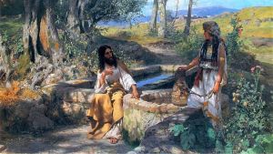 Samaritan woman, weary at the well. Or Jesus, fresh Spring within reach. Assent Faith, Bridal Faith, Faith Trigger, Faith Astonishment