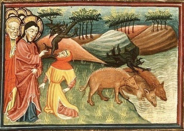Possessed men and a herd of pigs